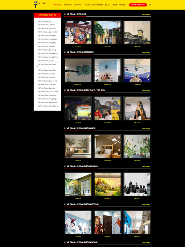 Thiết kế website dịch vụ vẽ tranh tường 3D 